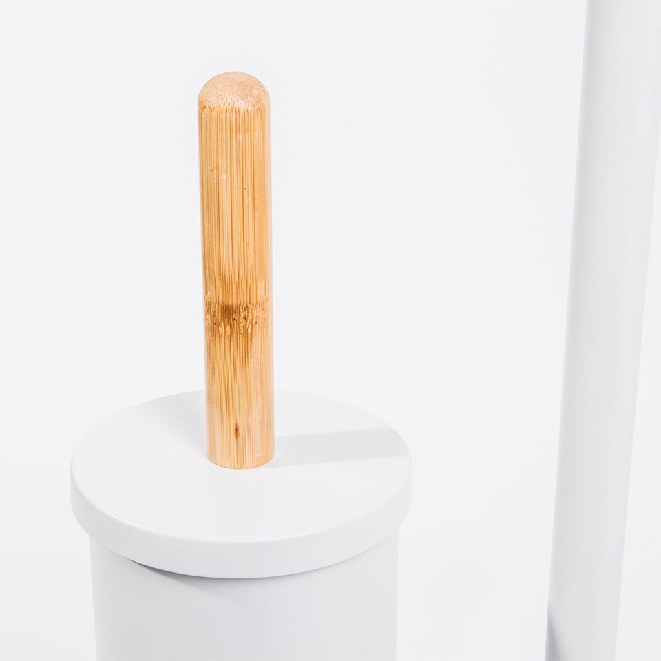 Piaçaba com Porta-Rolos WHITE IN BAMBU