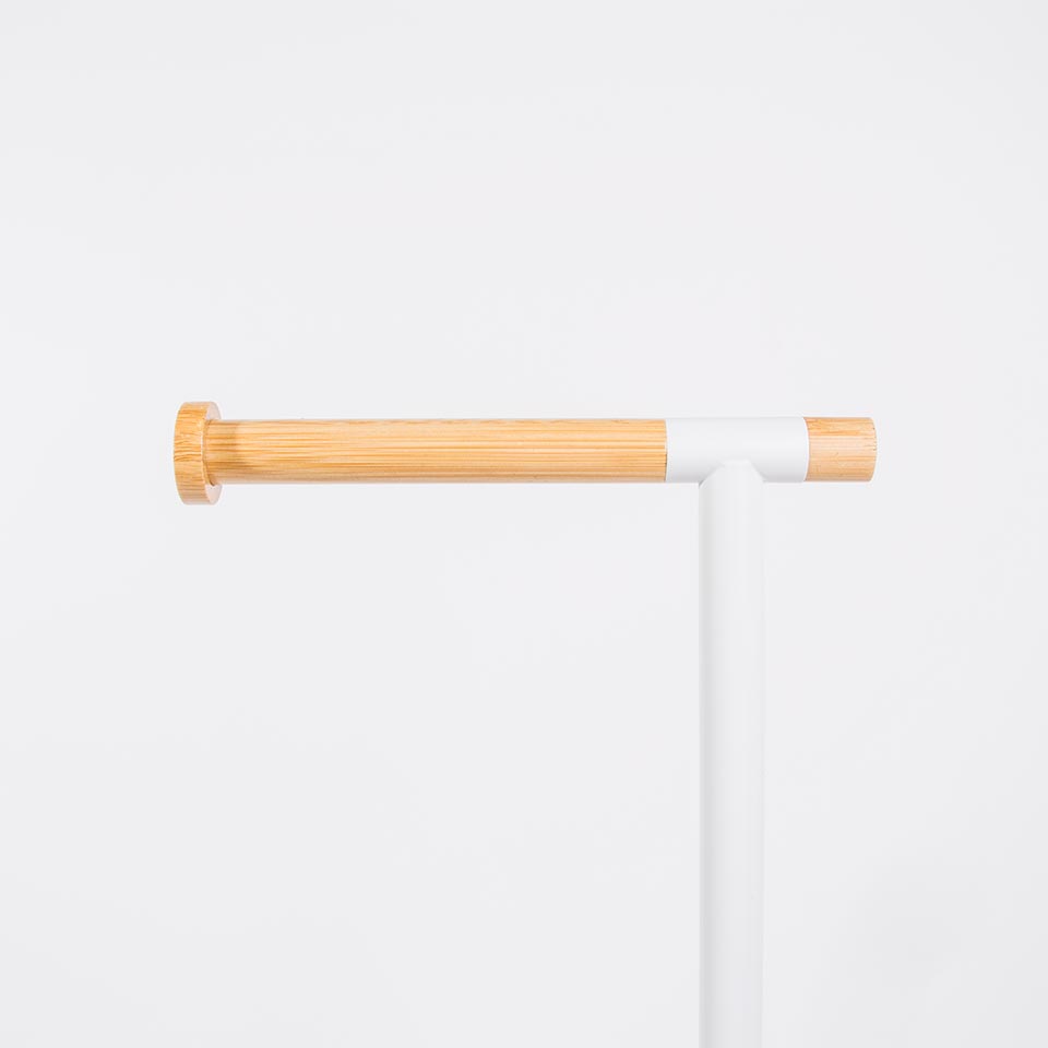Piaçaba com Porta-Rolos WHITE IN BAMBU