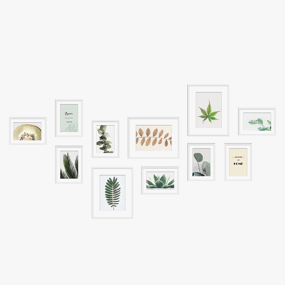 Conjunto de 11 Molduras MONRO Branco