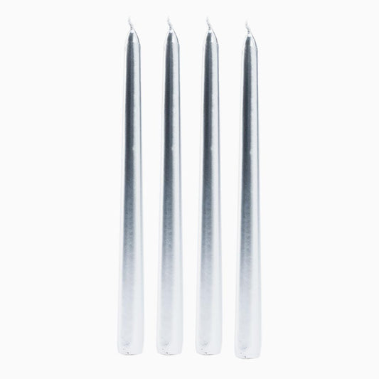 Velas SHINE Prateado 25cm 4uni
