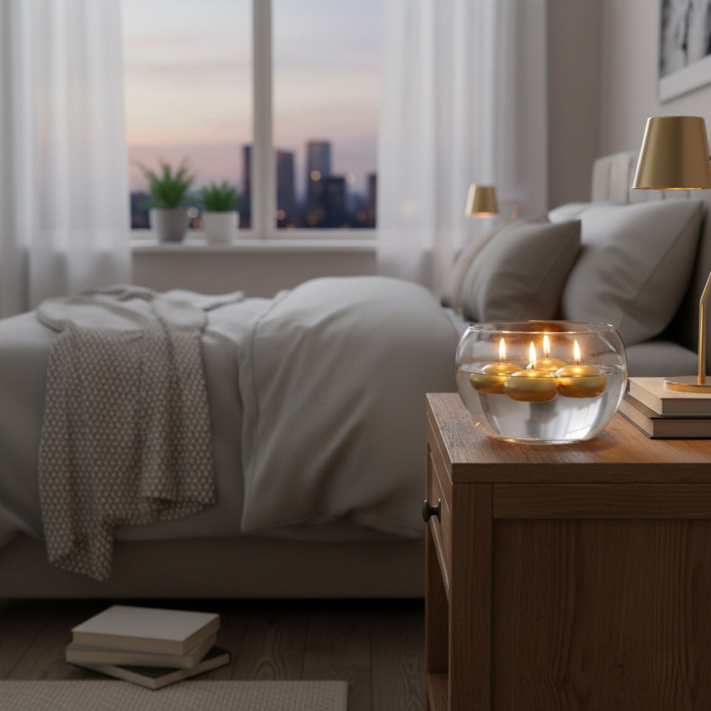 Conjunto de 4 Velas Flutuantes GLOW Dourado