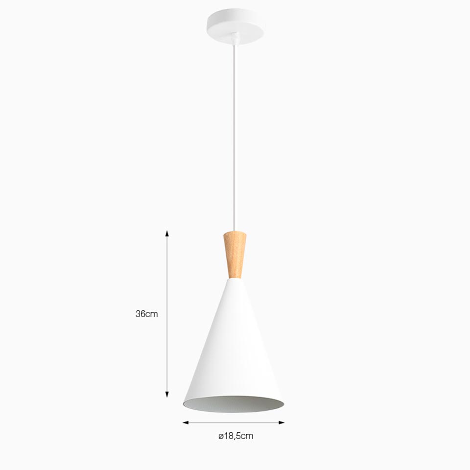 Candeeiro Suspenso PRISMARA Branco D.18.5x36cm