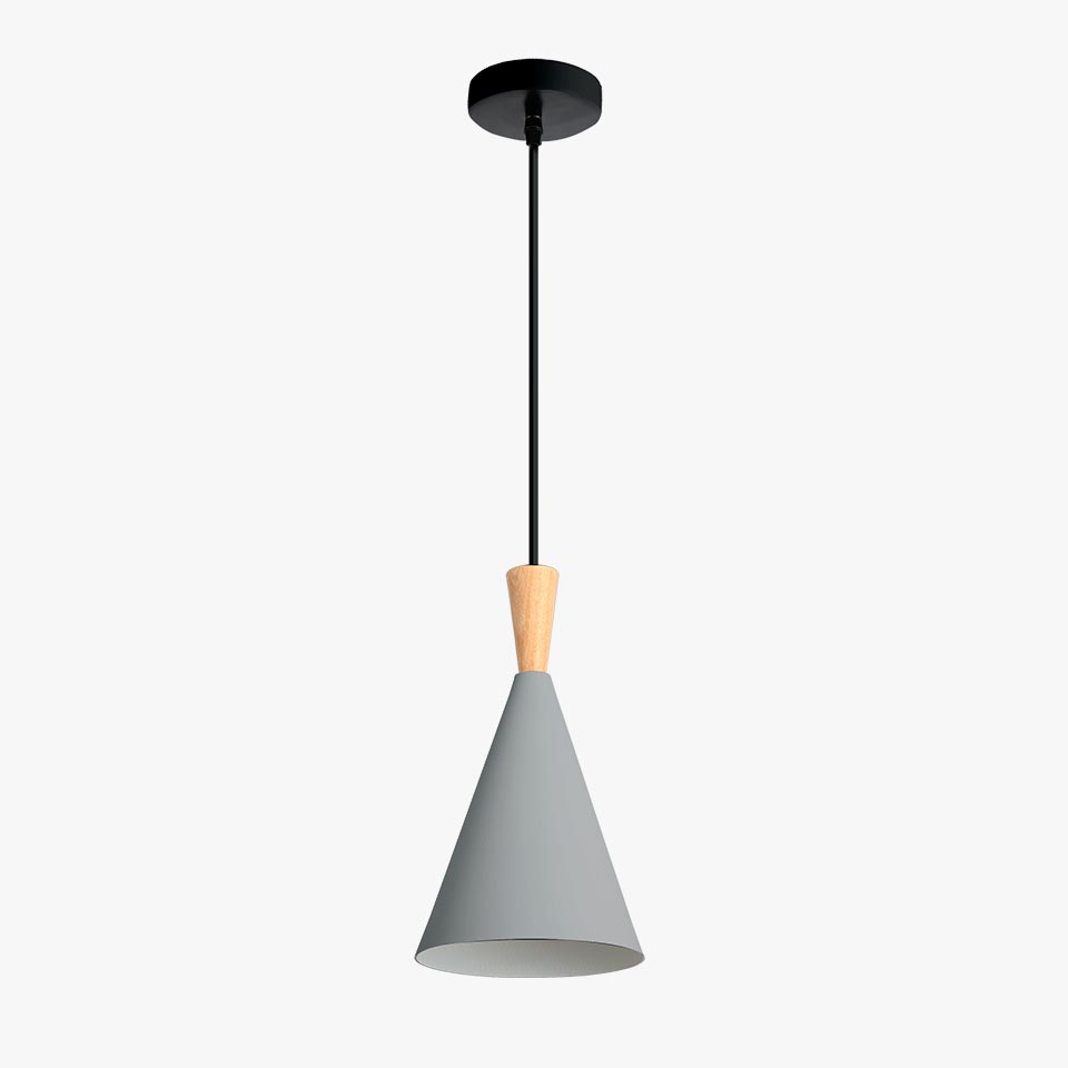 Candeeiro Suspenso PRISMARA Cinza D.18.5x36cm