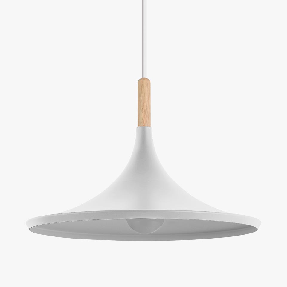 Candeeiro Suspenso NOARA Branco D.36x27cm