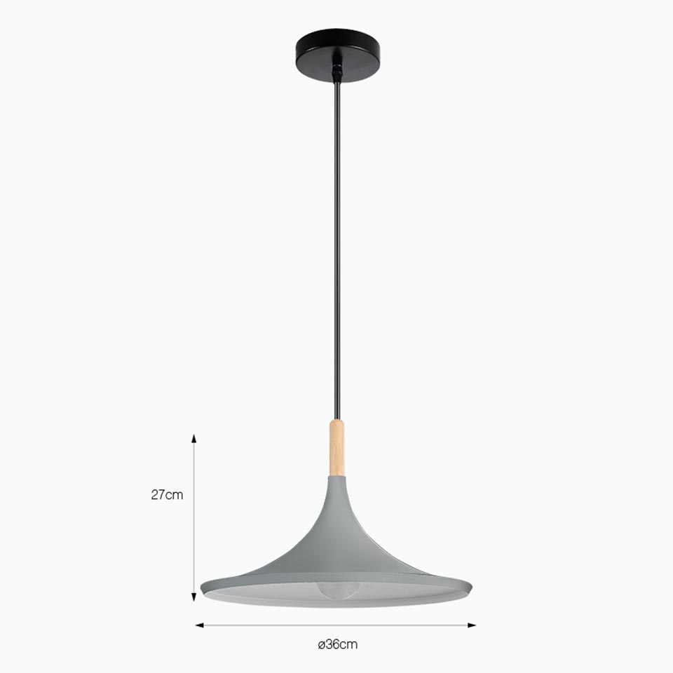 Candeeiro Suspenso NOARA Cinza D.36x27cm