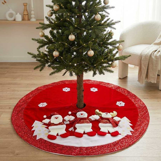 Saia para Árvore de Natal VELOUR Vermelho 120cm