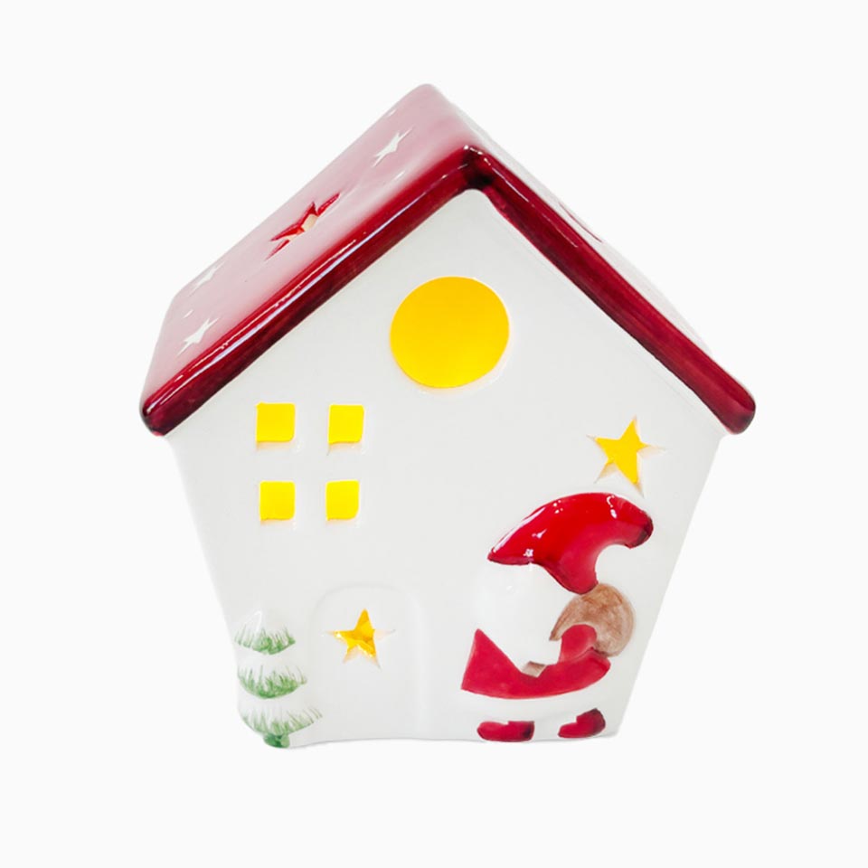 Casa de Natal Decorativa LUMEN com Luz LED 10.1x6.4x11.3cm