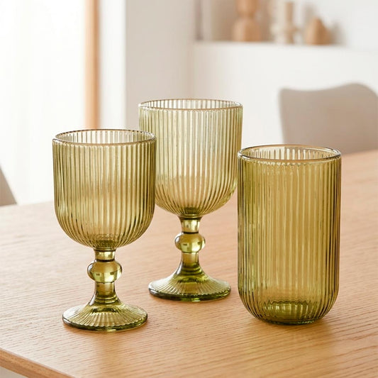 Conjunto de 6 Copos RIBBED Verde 35cl
