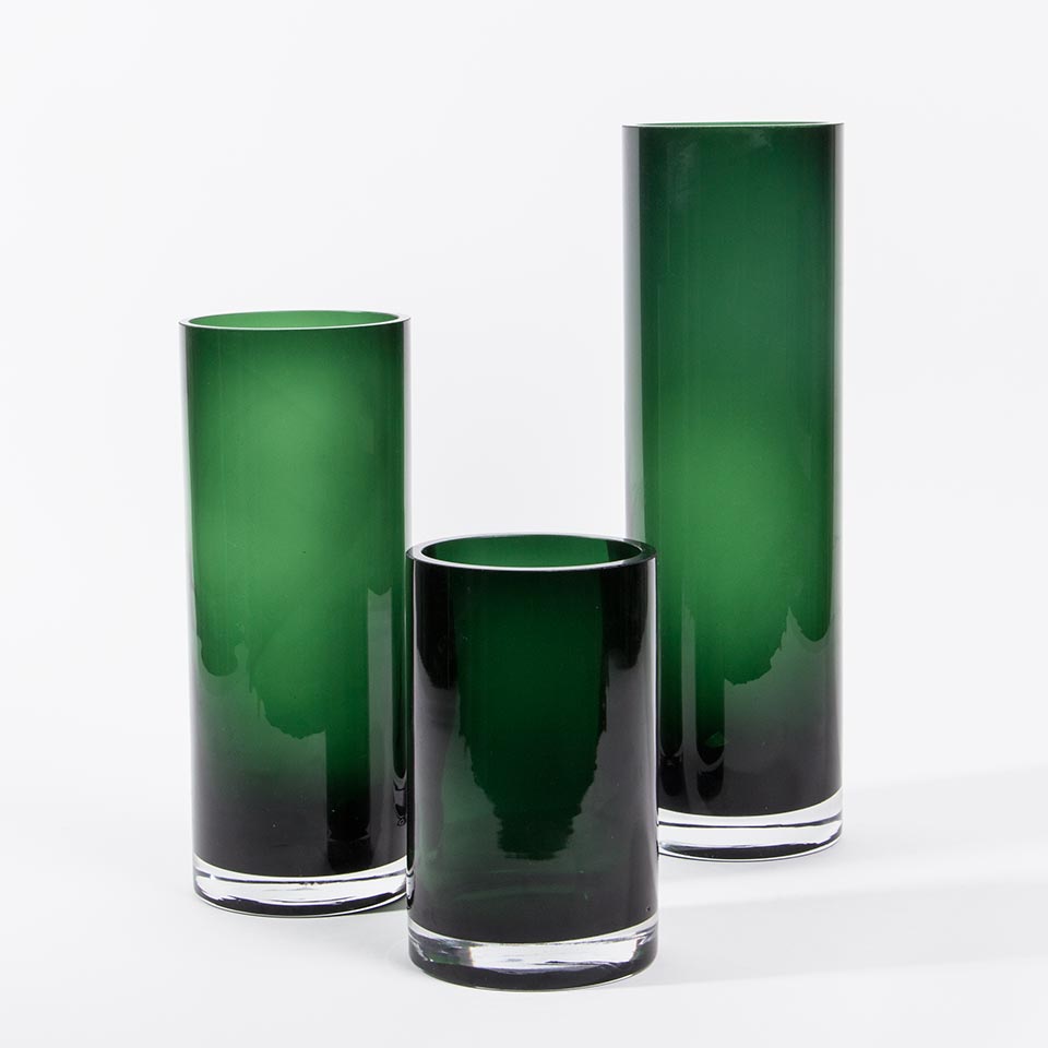 OPALE VETRO Green Vase D.12x40cm