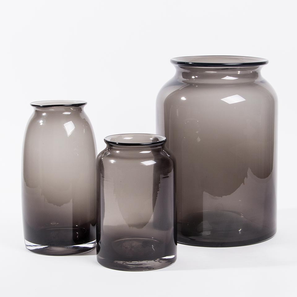 GLASÉ VETRO Vase Gray D.13x25cm