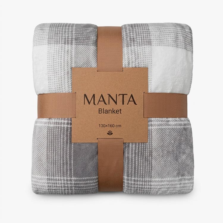 Manta KILT Cinza 130x160cm