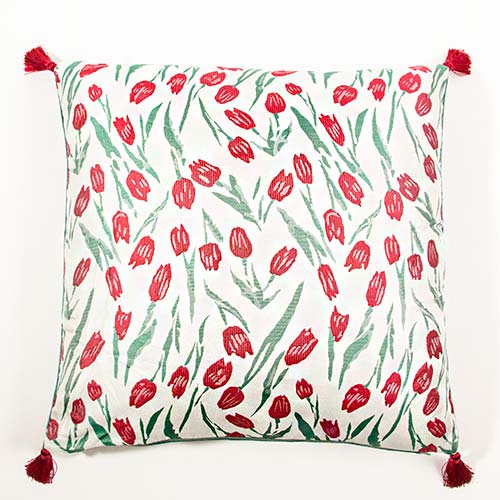 Red Tulip Decorative Pillow 45x45cm