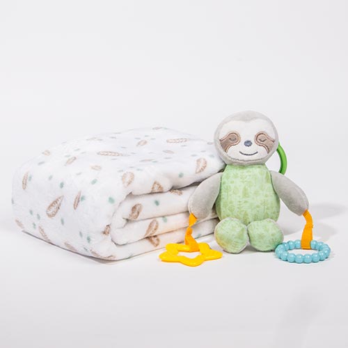 COLOR SLOTH First Activity Blanket with Toy