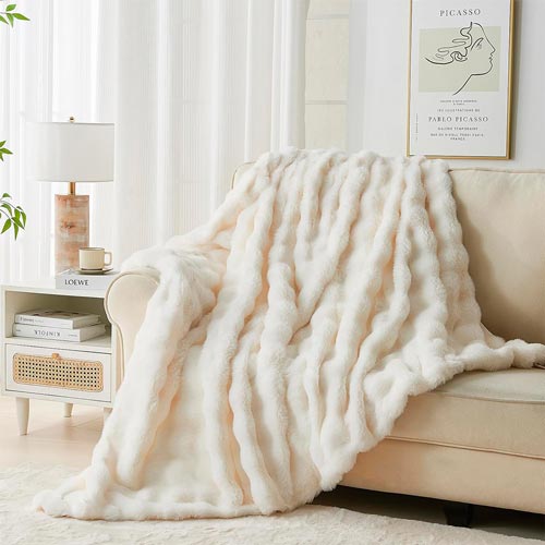 Blanket COZY ELEGANCE White 130x170cm