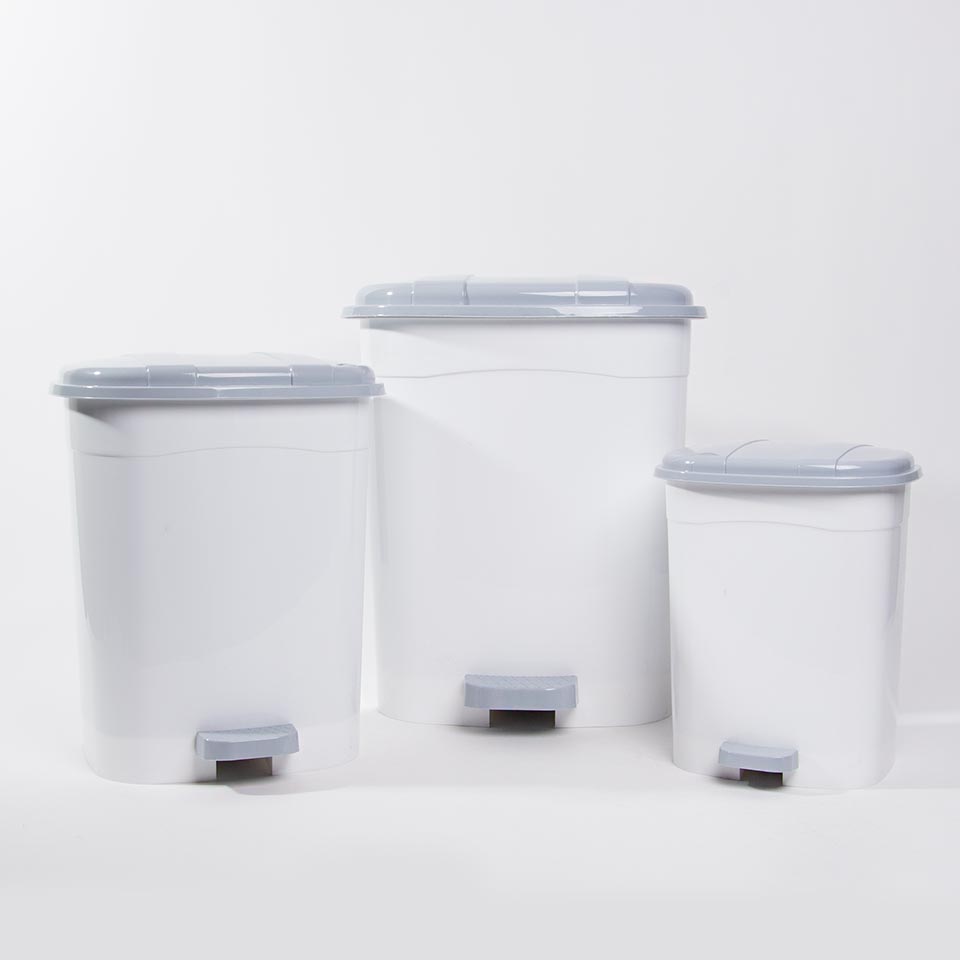 Conjunto de 3 Baldes do Lixo KLAR com Pedal