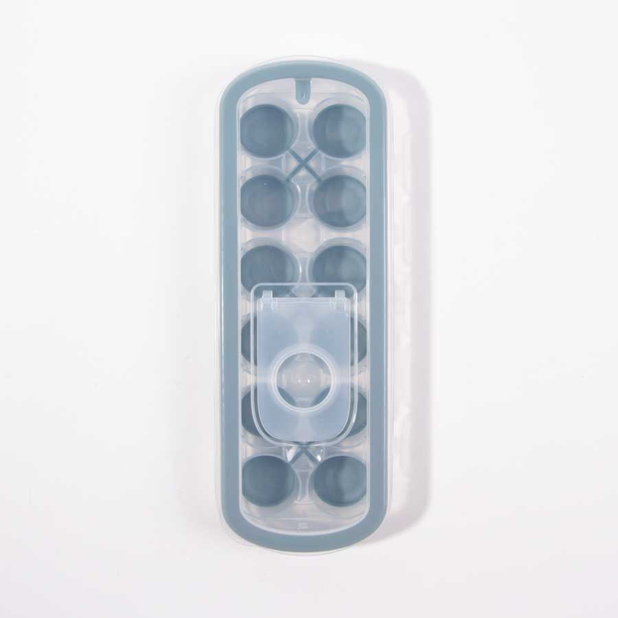 Forma de Gelo com Tampa em Silicone ICE Azul