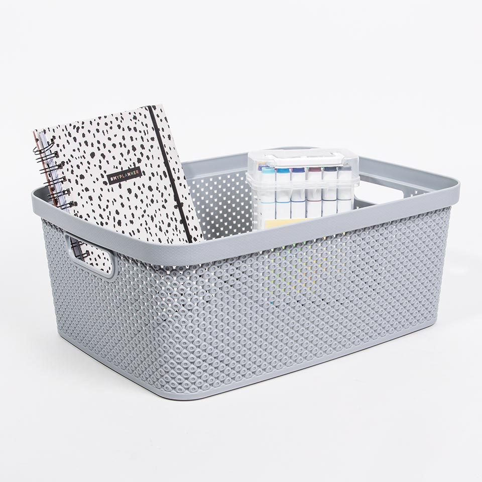 Caixa de Arrumação com Tampa DIAMOND Cinza 13L