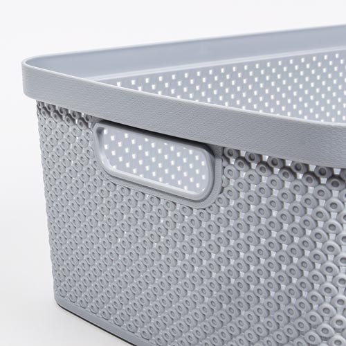 Caixa de Arrumação com Tampa DIAMOND Cinza 13L