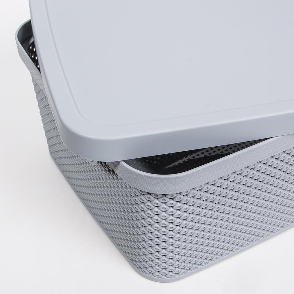 Caixa de Arrumação com Tampa DIAMOND Cinza 13L