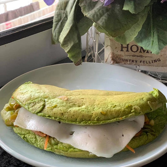 Receita Panqueca lowcarb com espinafre