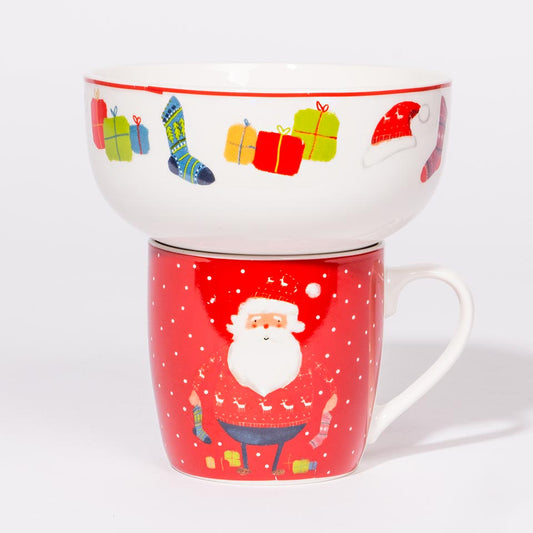 Conjunto de Caneca e Tigela NAVIDAD Meias