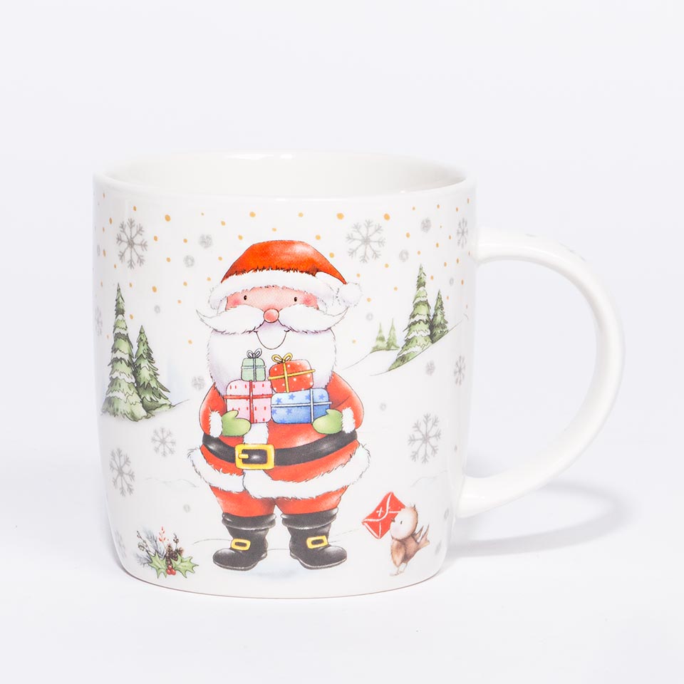 XMAS SNOW Santa Claus Mug and Glasses Set