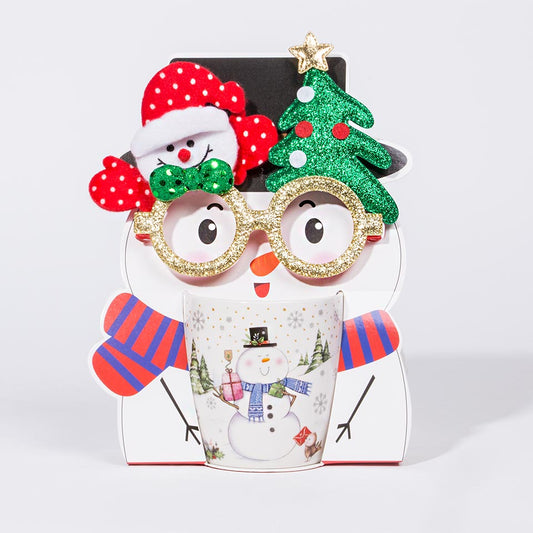 XMAS SNOW Snowman Mug and Glasses Set