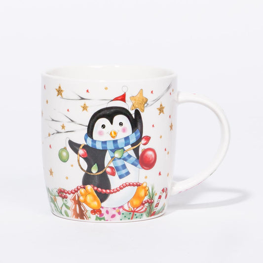 XMAS STAR Penguin Mug and Glasses Set