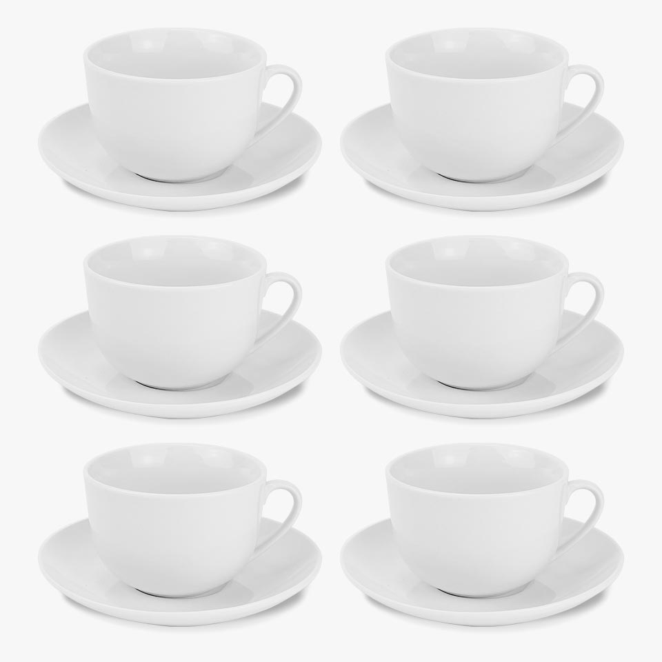 Conjunto de 6 chávenas para chá com Pires HOTEL 20cl