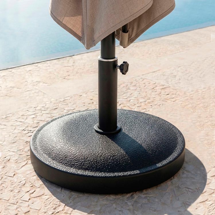 Base para guarda-sol, Suporte para guarda-sol de jardim, Base redonda para chapéu de sol, Acessório de exterior resistente, Suporte de mastro ajustável, Base de guarda-sol para terraço