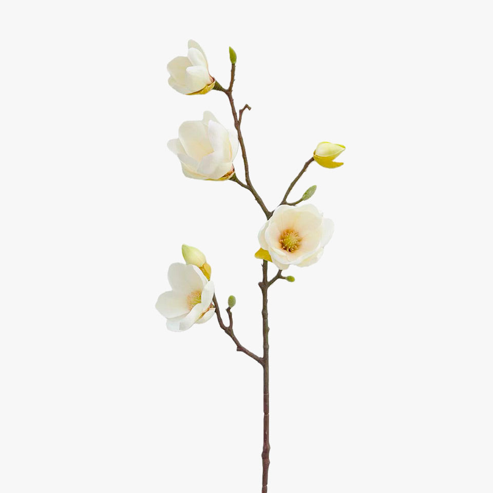Ramo de Flor Artificial MAGNÓLIA Branco A.76cm