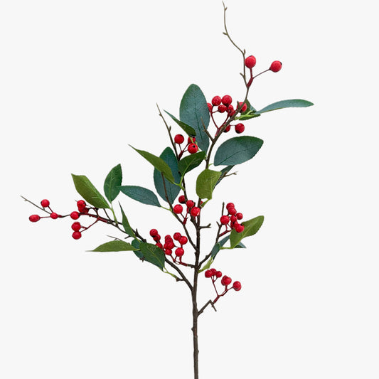 Ramo de Bagas Artificiais SORVEIRA Vermelho A.80cm