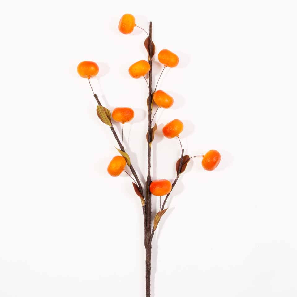 Ramo Artificial Tangerinas Cor de Laranja A.80cm