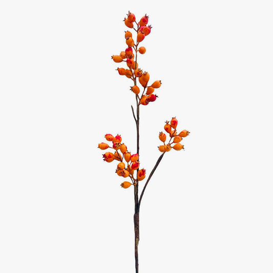 Ramo Artificial de Bagas Silvestres Laranja A.90cm