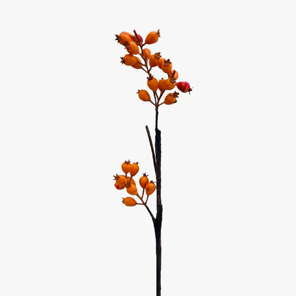 Ramo Artificial de Bagas Silvestres Laranja A.60cm