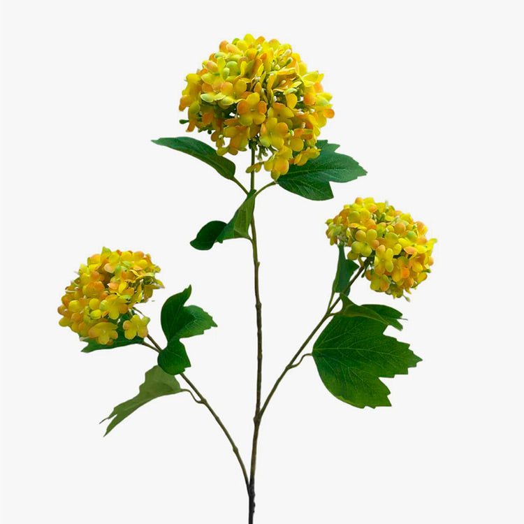 Ramo de Flor Artificial HORTÊNSIA Amarela A.85cm