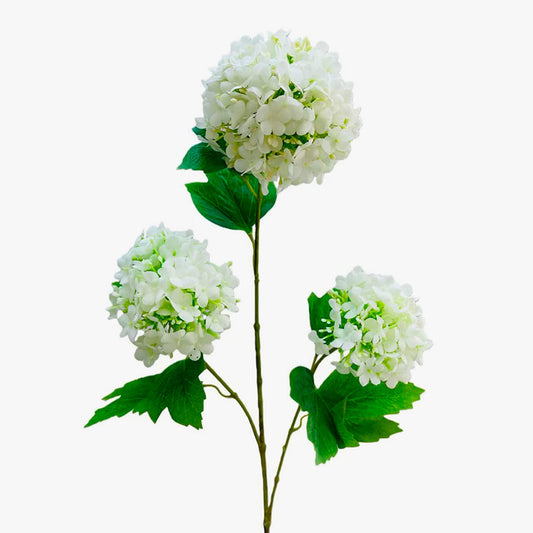 Ramo de Flor Artificial HORTÊNSIA Branca A.85cm