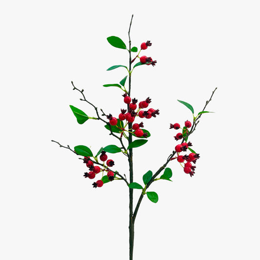 Ramo Artificial de ESCARAMUJOS Vermelho A.95cm