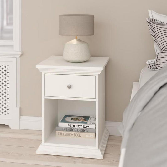 PARIS Bedside Table White 48x43x63cm