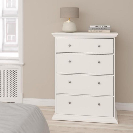 PARIS Chest of Drawers White 86x52x116cm