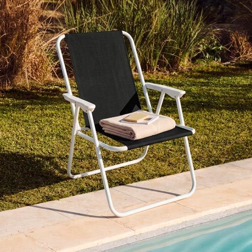 Cadeira de Praia Dobrável SOLIS Preto