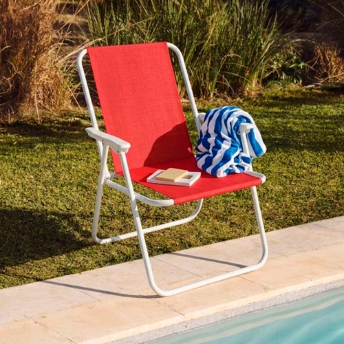 Cadeira de Praia Dobrável SOLIS Vermelho