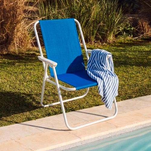Cadeira de Praia Dobrável SOLIS Azul