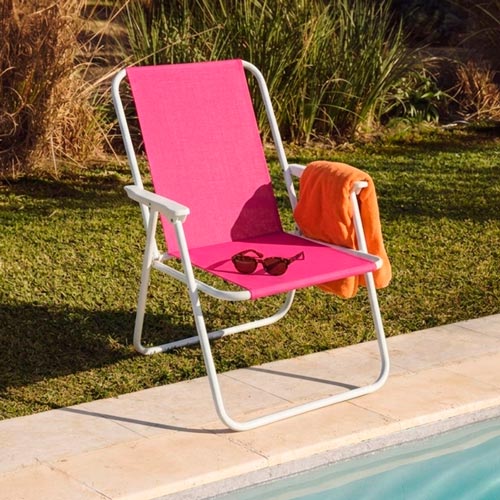 Cadeira de Praia Dobrável SOLIS Rosa