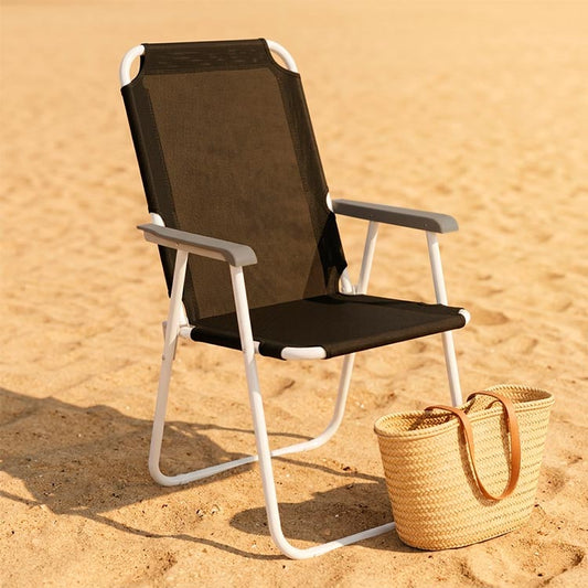 Cadeira de praia, cadeira dobrável, Cadeira de descanso dobrável, Mobiliário de exterior portátil, Cadeira de praia resistente ao sol, Acessórios de praia modernos.