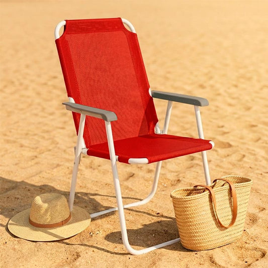 Cadeira de praia, cadeira dobrável, Cadeira de descanso dobrável, Mobiliário de exterior portátil, Cadeira de praia resistente ao sol, Acessórios de praia modernos.