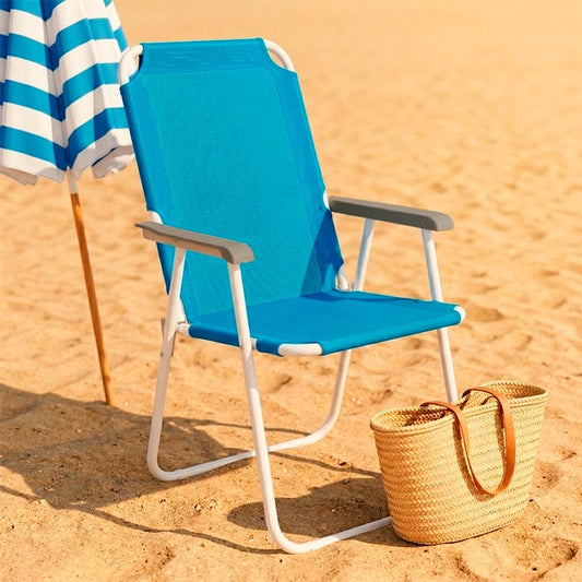Cadeira de praia, cadeira dobrável, Cadeira de descanso dobrável, Mobiliário de exterior portátil, Cadeira de praia resistente ao sol, Acessórios de praia modernos.