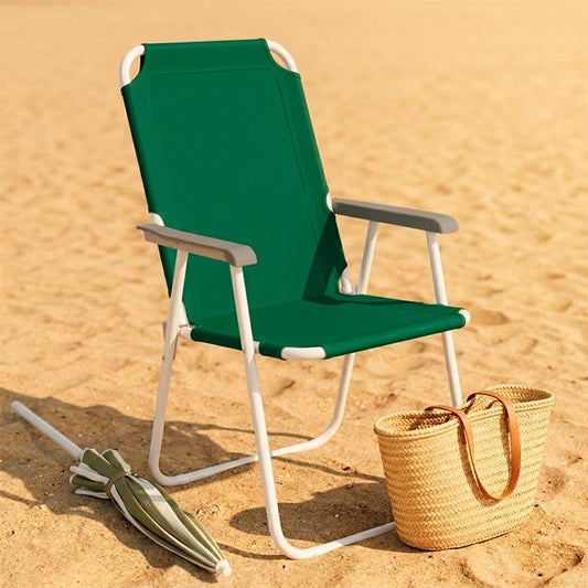 Cadeira de praia, cadeira dobrável, Cadeira de descanso dobrável, Mobiliário de exterior portátil, Cadeira de praia resistente ao sol, Acessórios de praia modernos.