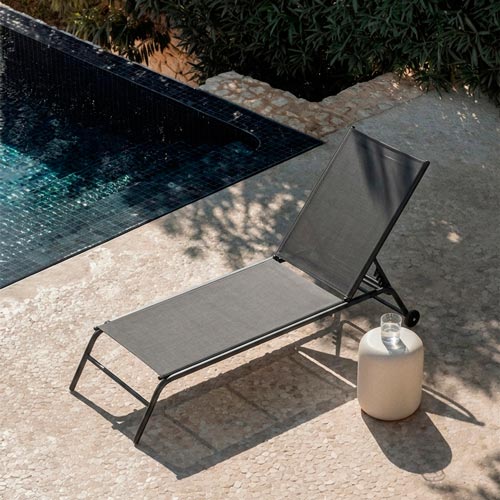 LETTINO Black Sun Lounger