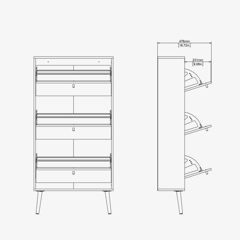 Sapateira BODO Branco 70x24x139cm